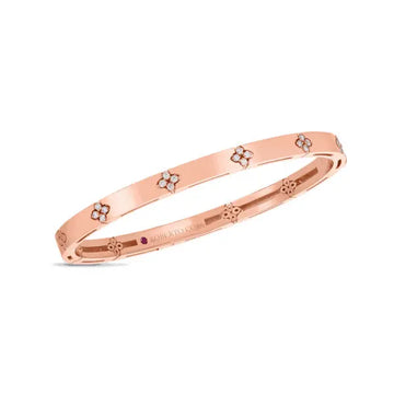 18k Verona Narrow Width Bangle W. Diamond Accent Roberto Coin