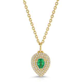 Pear Shaped Diamond Loulou Locket With Pear Shaped Emerald thumbnail