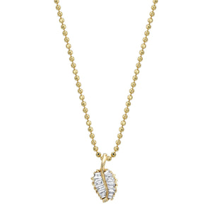 Small Palm Leaf Diamond Necklace