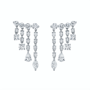 Small Diamond Rain Drop Earrings