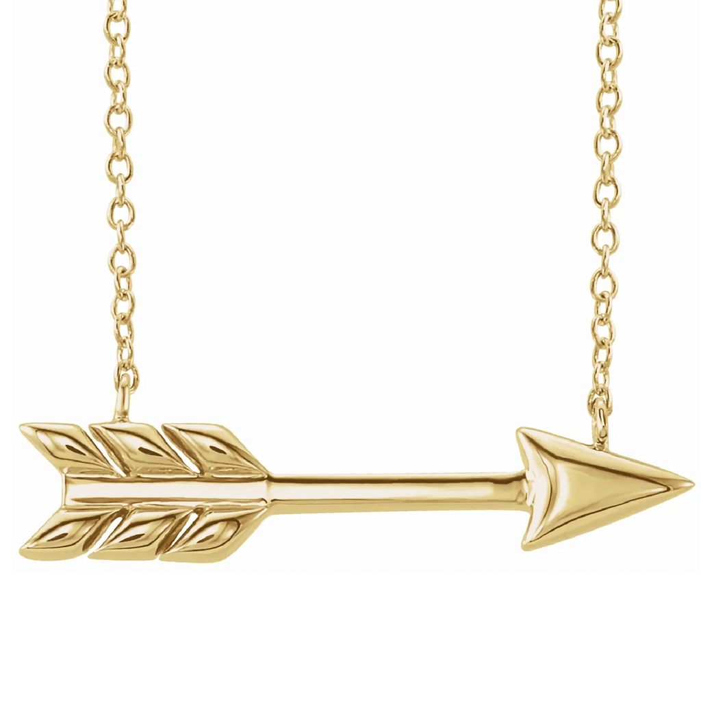 14 Karat Yellow Gold Arrow 16 18 inch Necklace CD Peacock