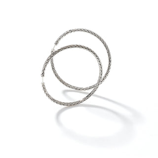 Classic Chain Silver Large Hoop Earrings thumbnail