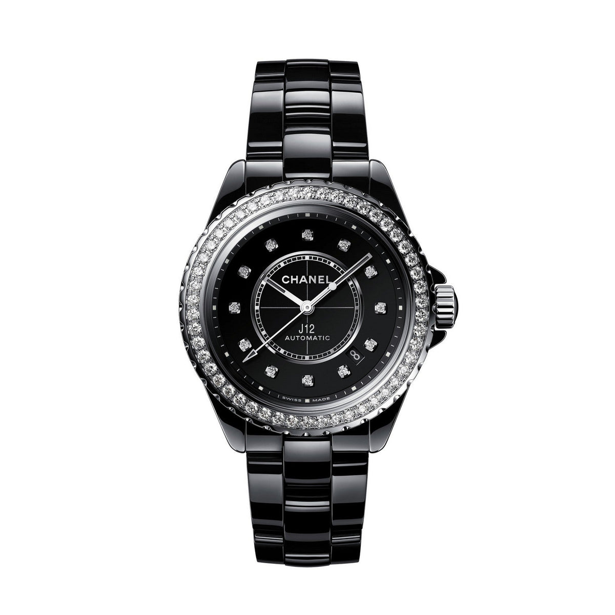 J12 DIAMOND BEZEL WATCH CALIBER 12.1, 38 MM