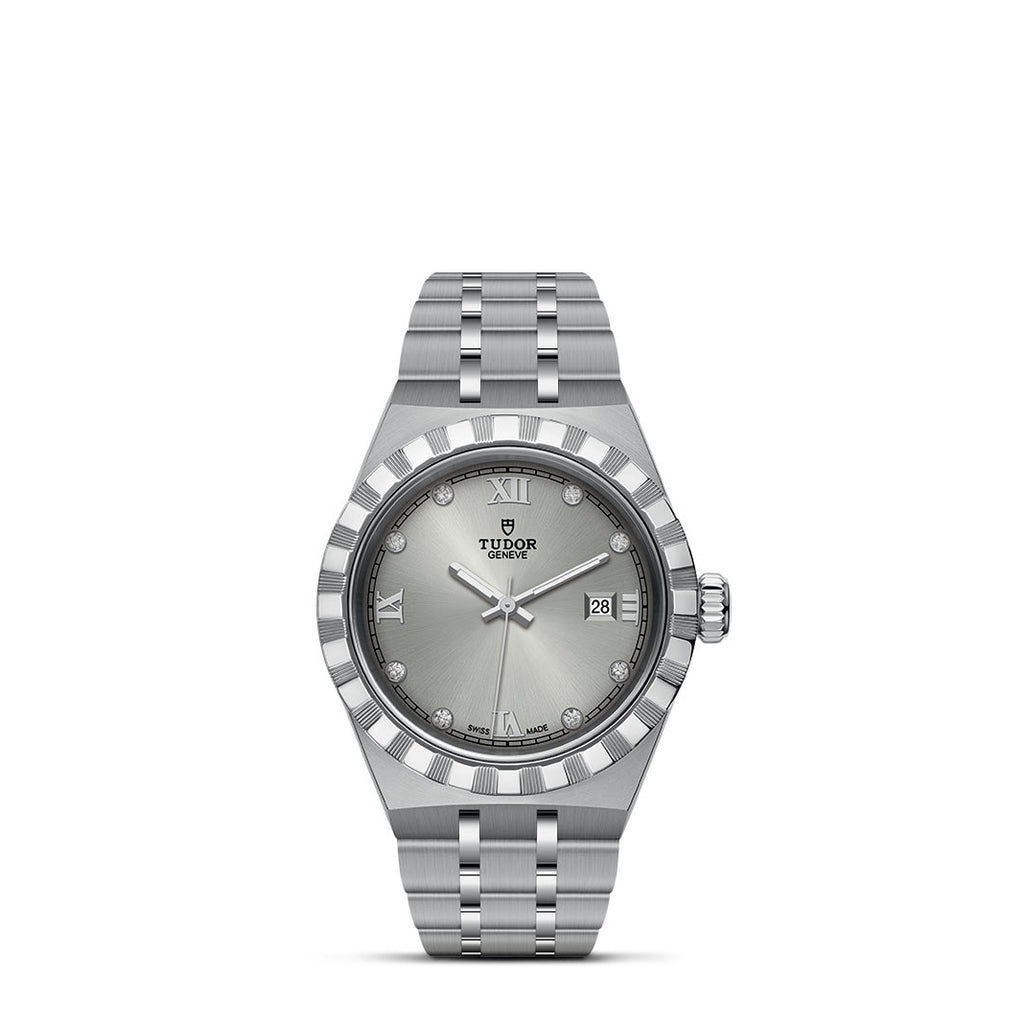 TUDOR Royal 28 mm steel case with polished and satin finish M28300-0002