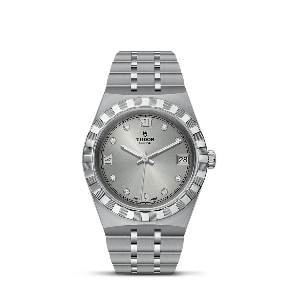TUDOR Royal 34 mm steel case with polished and satin finish M28400-0002