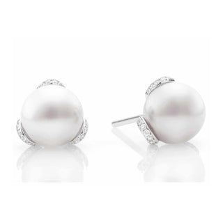 Mikimoto Pearl 18K White Gold Embrace Earrings MEA10160ADXW thumbnail