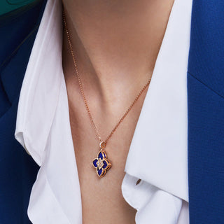 18K Rose Gold Venetian Princess Small Lapis & Diamond Necklace thumbnail