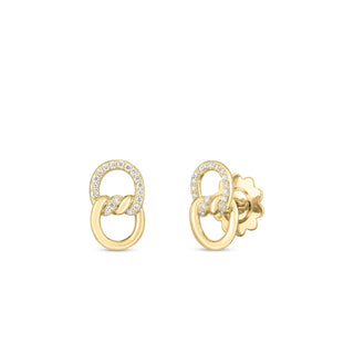 18K Yellow Gold Cialoma Diamond Knot Earrings thumbnail