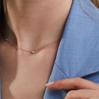 18K Gold Diamonds By The Inch 5 Station Necklace thumbnail