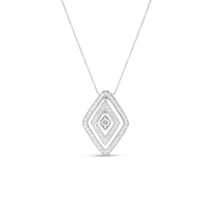 18K White Gold Diamante Large Diamond Necklace