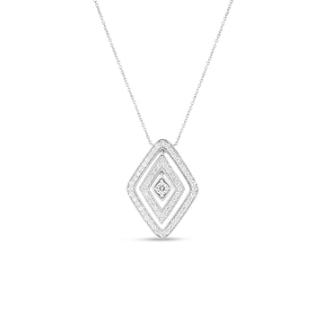 18K White Gold Diamante Large Diamond Necklace