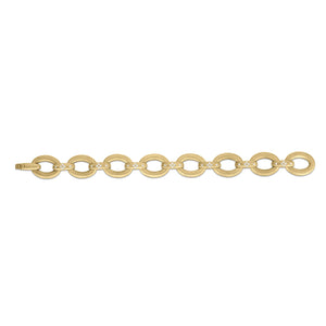 18K Yellow Gold Duchessa Satin Oval & Diamond Accent Link Bracelet