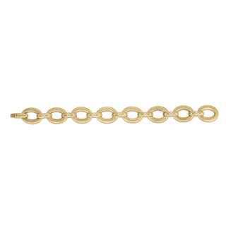 18K Yellow Gold Duchessa Satin Oval & Diamond Accent Link Bracelet thumbnail