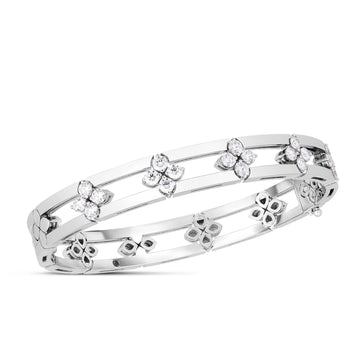 18K White Gold Love In Verona Diamond Open Frame Bangle