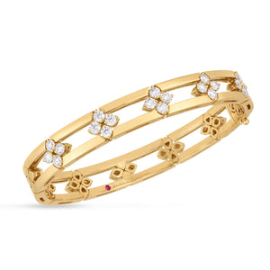 18K Yellow Gold Love In Verona Diamond Open Frame Bangle