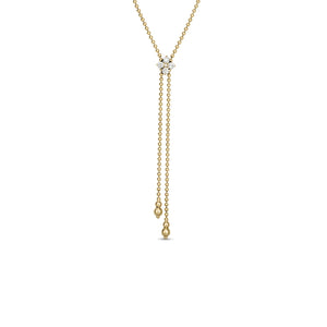 18K Yellow Gold Love In Verona Diamond Flower Lariat Necklace