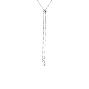 18K White Gold Love In Verona Diamond Flower Lariat Necklace