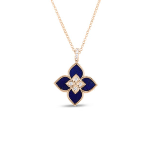 18K Rose Gold Venetian Princess Small Lapis & Diamond Necklace