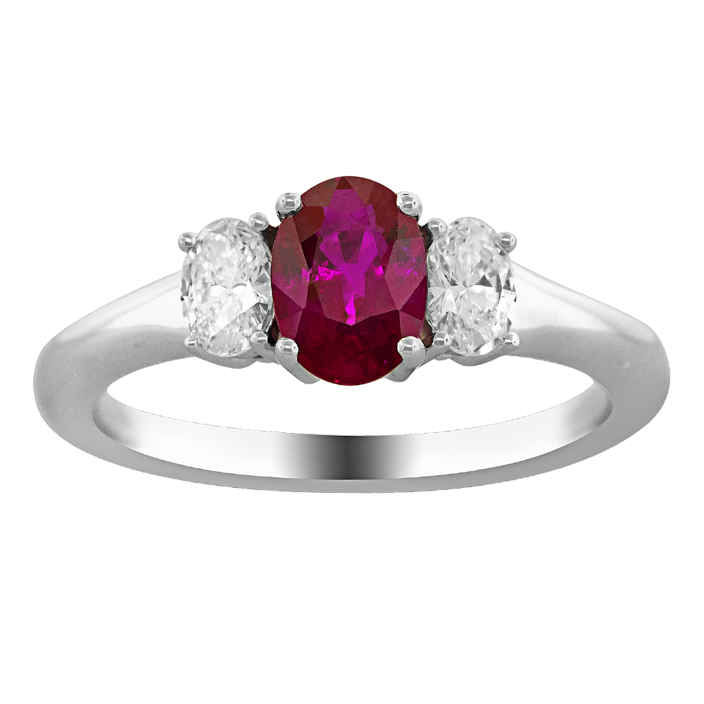 .42 CT DIAMOND .82 CT RUBY RING