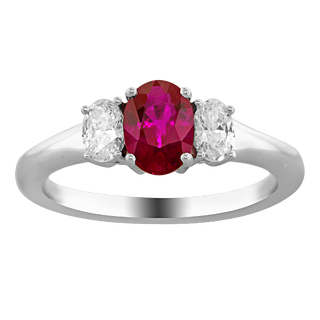 .42 CT DIAMOND .82 CT RUBY RING thumbnail