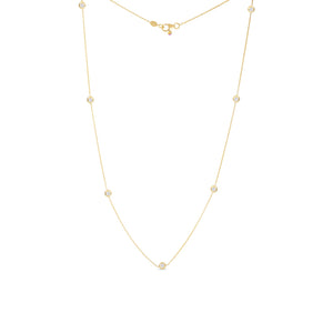 18K Gold Diamonds By The Inch 7 Station Necklace