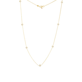18K Gold Diamonds By The Inch 7 Station Necklace thumbnail
