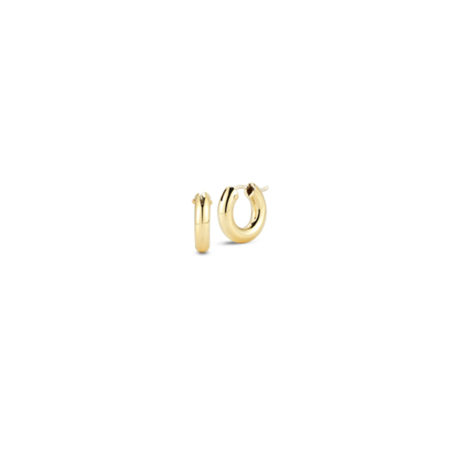 18K Designer Gold Small Round Hoop Earrings Roberto Coin
