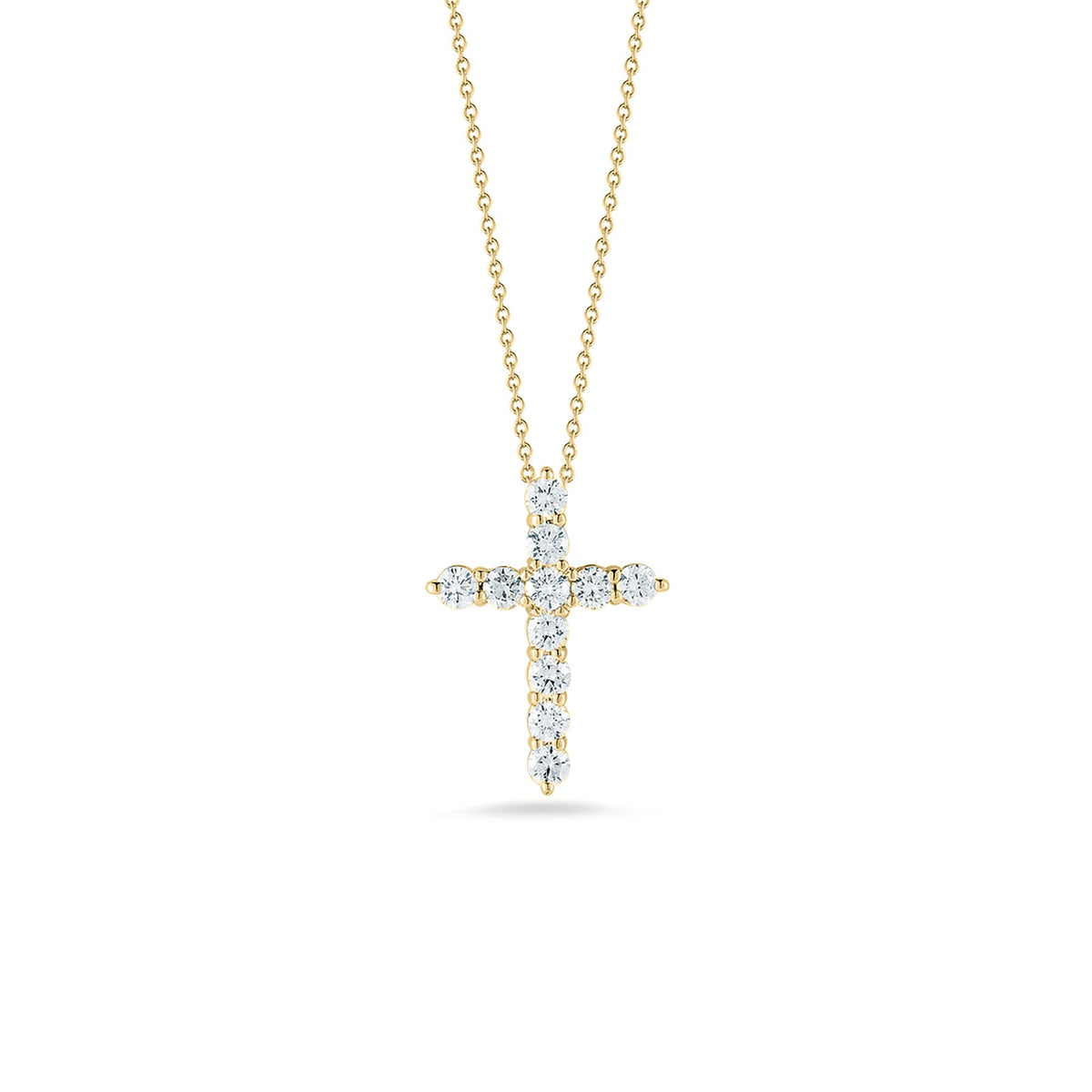 18K Yellow Gold Tiny Treasure Diamond Cross Necklace