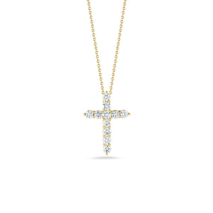 18K Yellow Gold Tiny Treasure Diamond Cross Necklace