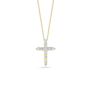 18K Yellow Gold Tiny Treasure Diamond Cross Necklace thumbnail