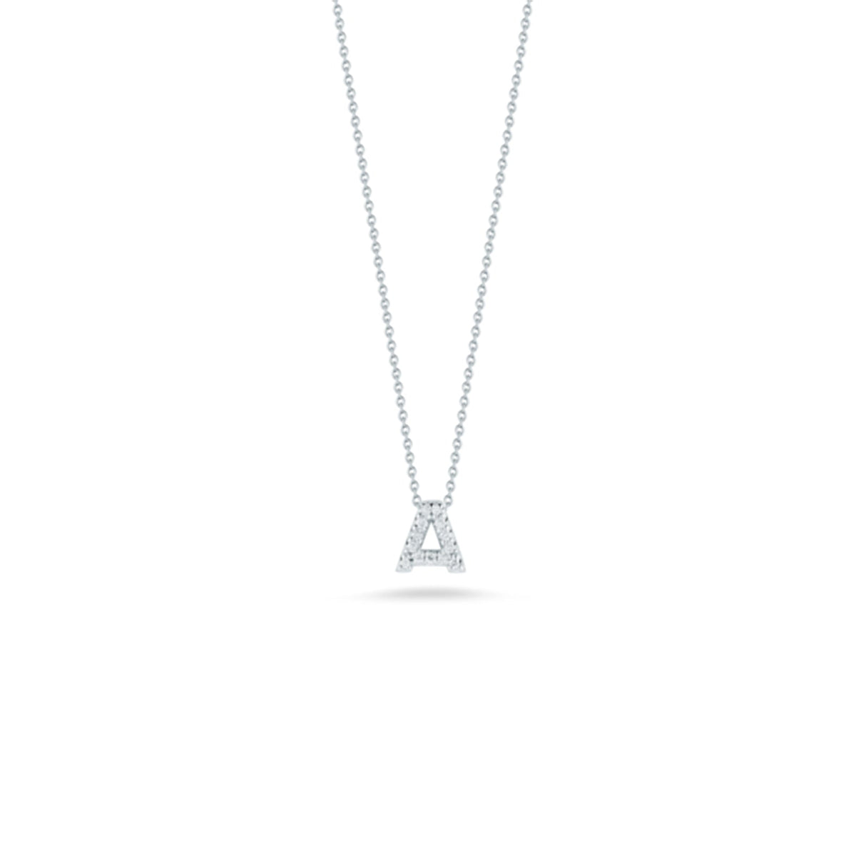 18K White Gold Tiny Treasures Diamond Love Letter “a” Necklace