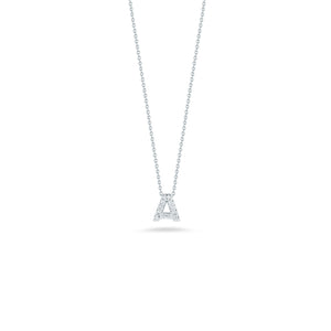 18K White Gold Tiny Treasures Diamond Love Letter “a” Necklace