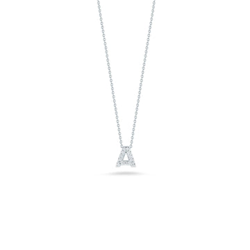 18K White Gold Tiny Treasures Diamond Love Letter “a” Necklace