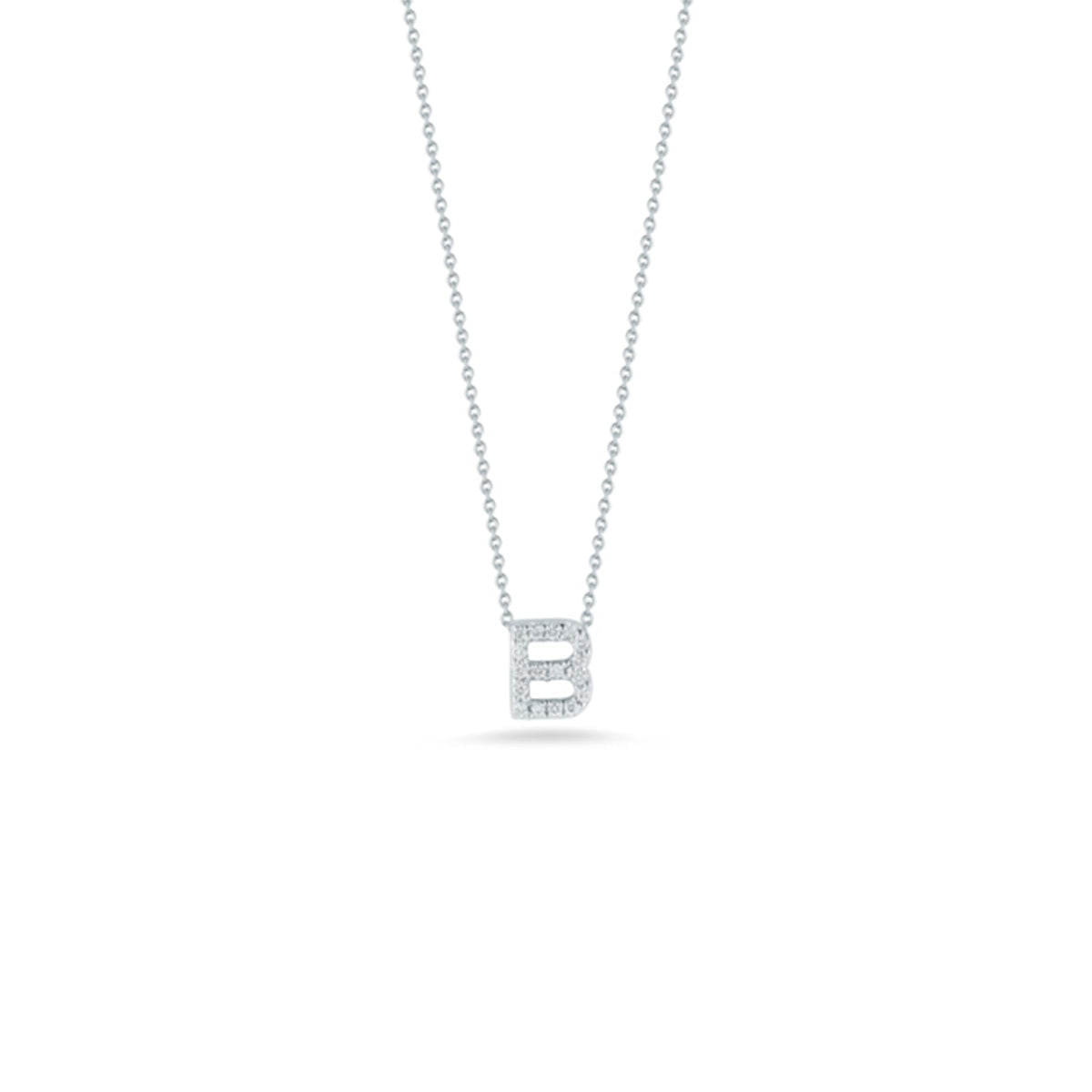 18K White Gold Tiny Treasures Diamond Love Letter “b” Necklace