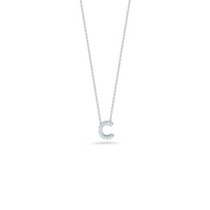 18K White Gold Tiny Treasures Diamond Love Letter “c” Necklace