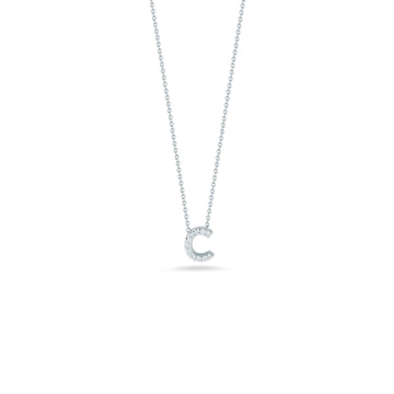 18K White Gold Tiny Treasures Diamond Love Letter “c” Necklace
