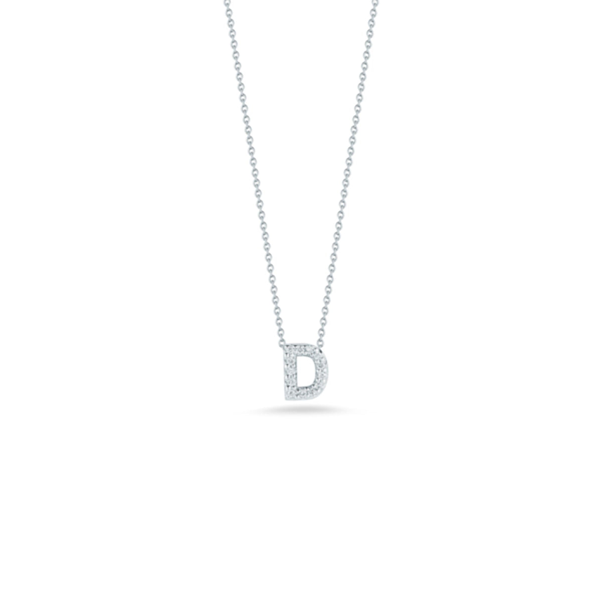 18K White Gold Tiny Treasures Diamond Love Letter “d” Necklace