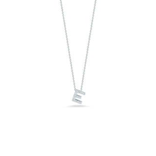 18K White Gold Tiny Treasures Diamond Love Letter “e” Necklace thumbnail