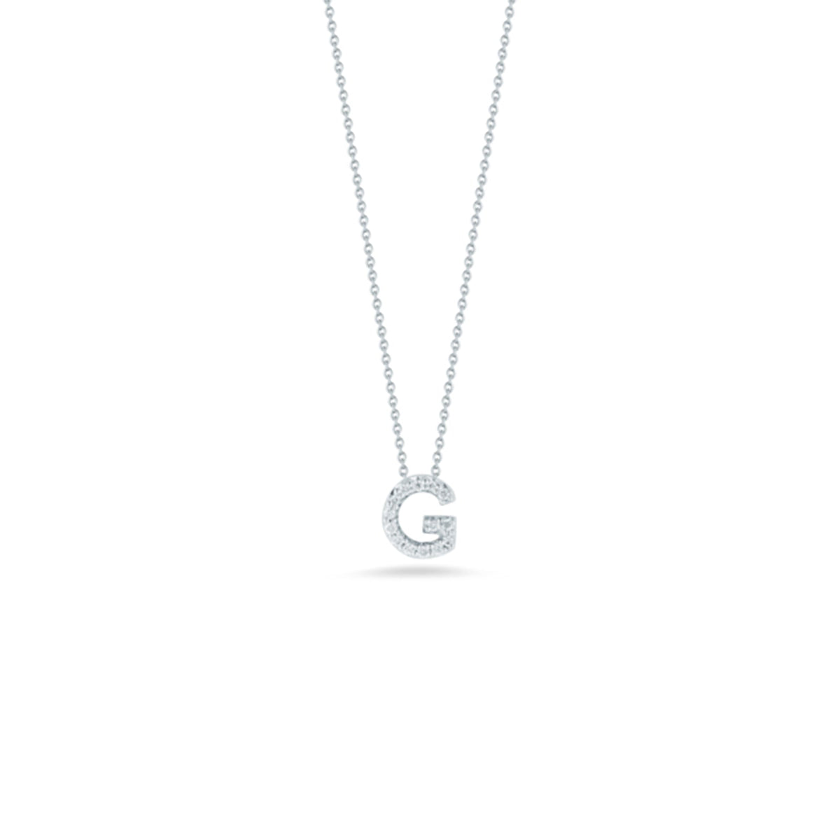 18K White Gold Tiny Treasures Diamond Love Letter “g” Necklace