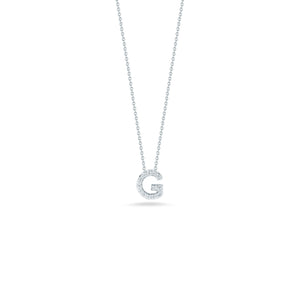 18K White Gold Tiny Treasures Diamond Love Letter “g” Necklace