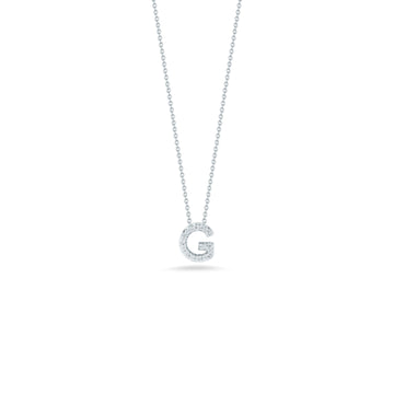 18K White Gold Tiny Treasures Diamond Love Letter “g” Necklace