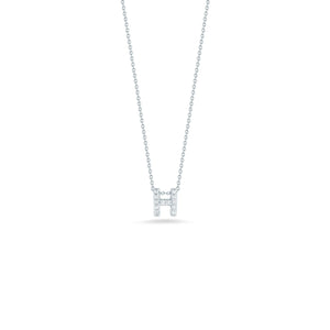 18K White Gold Tiny Treasures Diamond Love Letter “h” Necklace