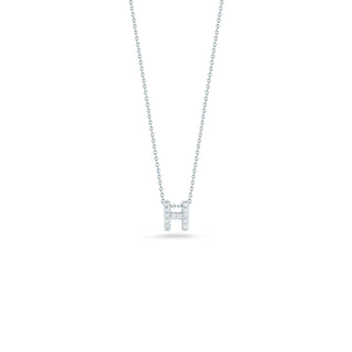 18K White Gold Tiny Treasures Diamond Love Letter “h” Necklace thumbnail