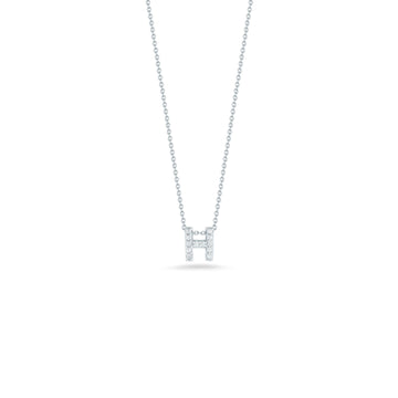 18K White Gold Tiny Treasures Diamond Love Letter “h” Necklace