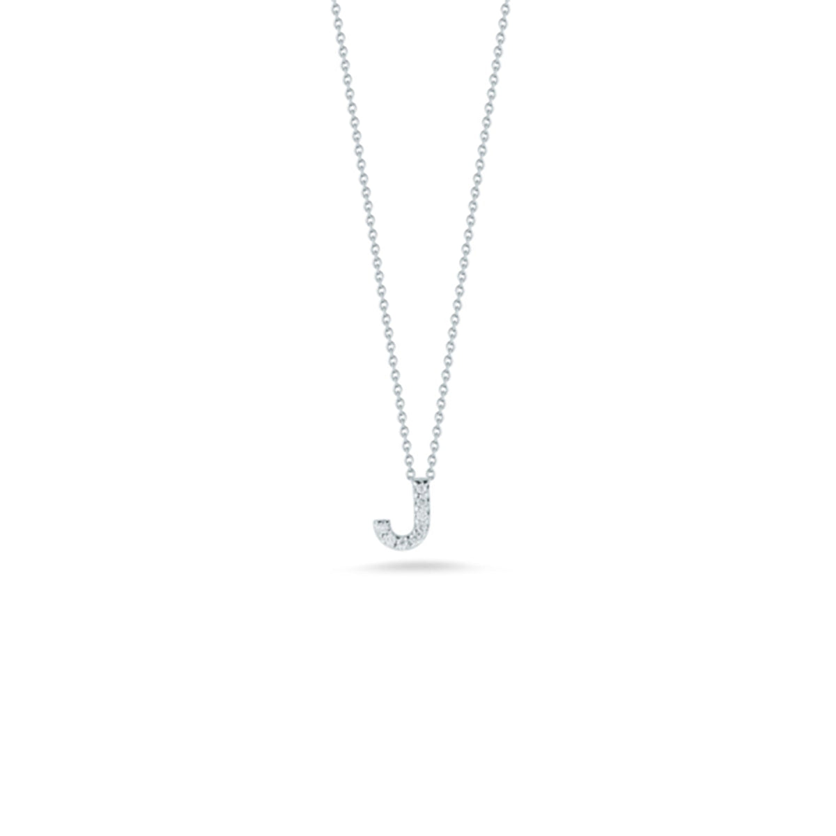 18K White Gold Tiny Treasures Diamond Love Letter “j” Necklace