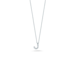 18K White Gold Tiny Treasures Diamond Love Letter “j” Necklace