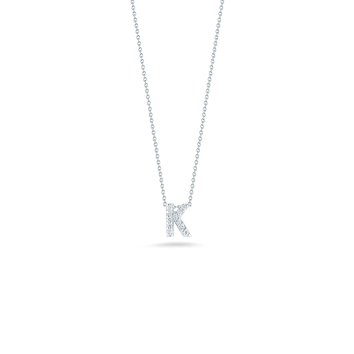 18K White Gold Tiny Treasures Diamond Love Letter “k” Necklace