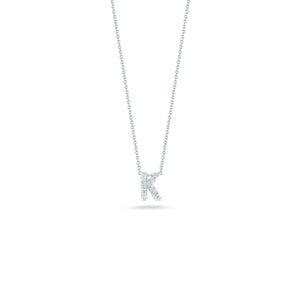 18K White Gold Tiny Treasures Diamond Love Letter “k” Necklace