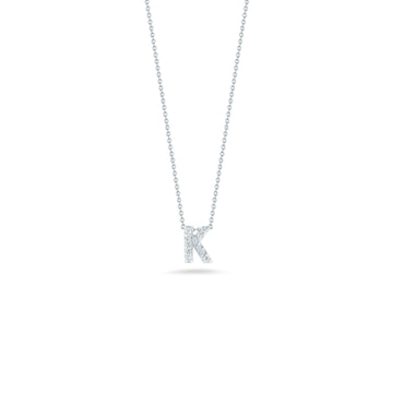 18K White Gold Tiny Treasures Diamond Love Letter “k” Necklace