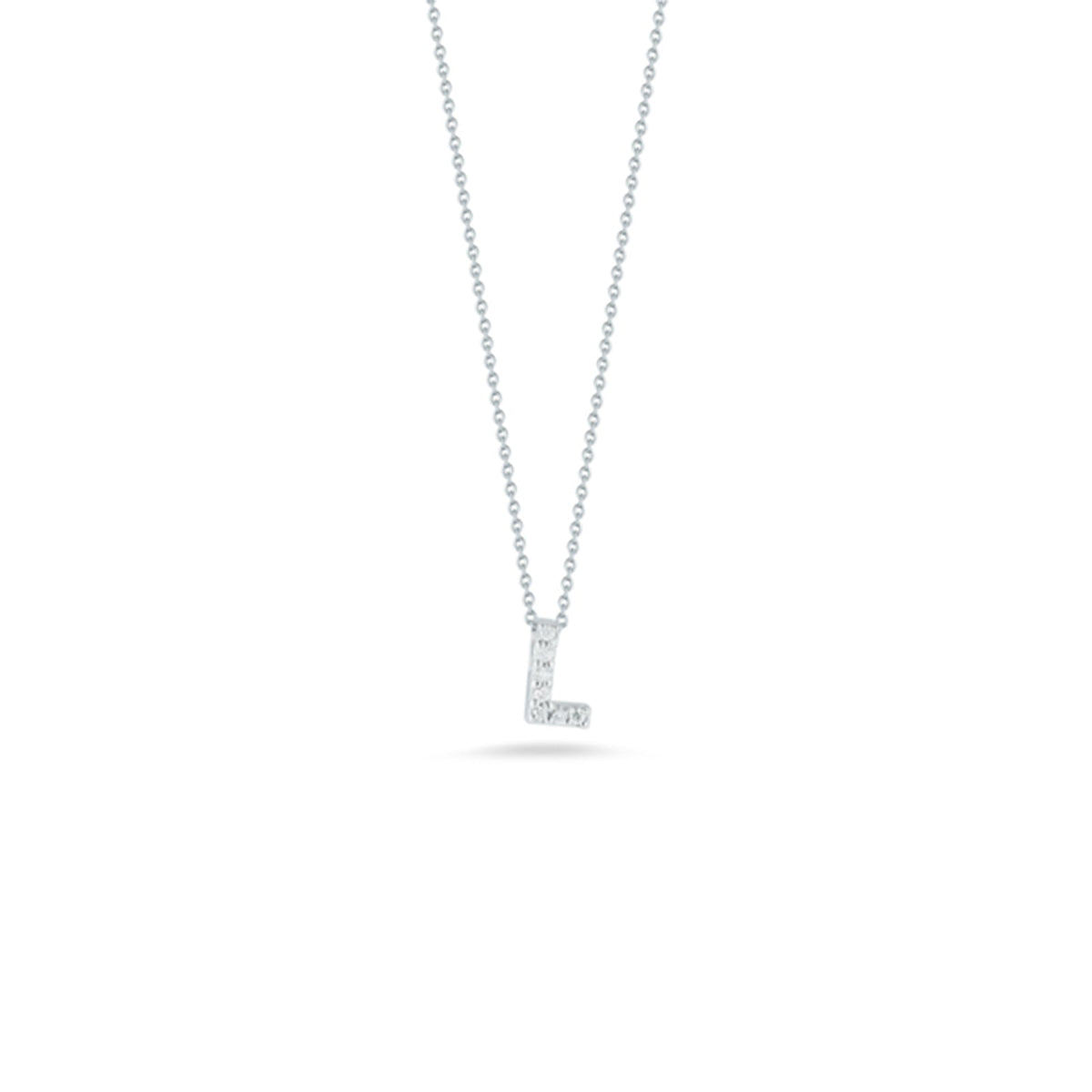 18K White Gold Tiny Treasures Diamond Love Letter “l” Necklace